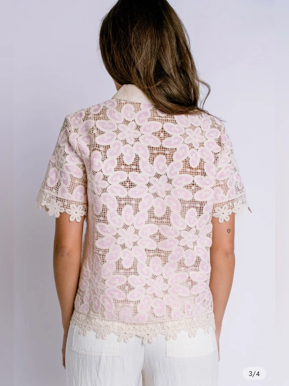 Johnny Was Billie Lace Button Down Shirt Johnny Was Jade size L - Picture 2 of 13